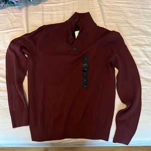 NEW Banana Republic 4 button Maroon/Burgundy Pure Woolen Sweater